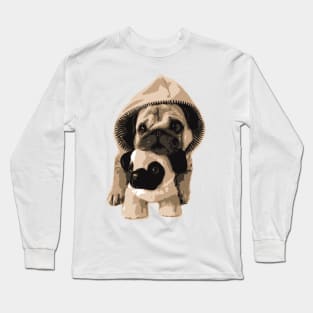 Small Dog with toy - oil paint Long Sleeve T-Shirt